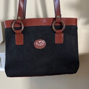 Classic Black and Brown Tote Bag. FLORENCE ITALY